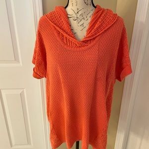 Roamans | Bright Orange Spring/Summer Short Sleeve Hoodie Sweater